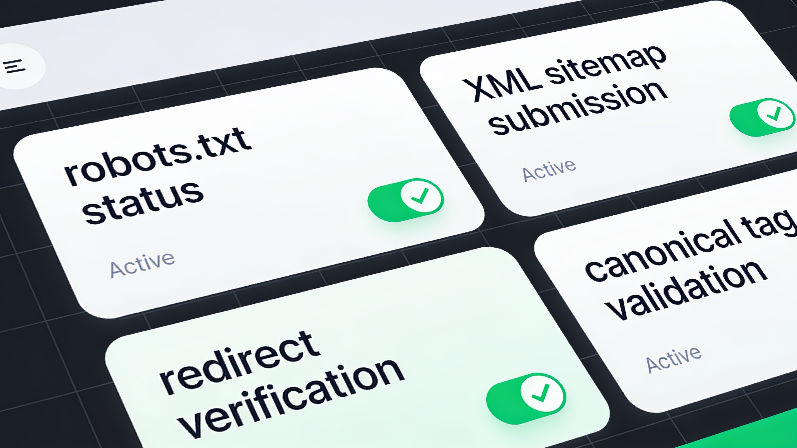 Post-migration monitoring dashboard displaying launch-day technical checks and verification status