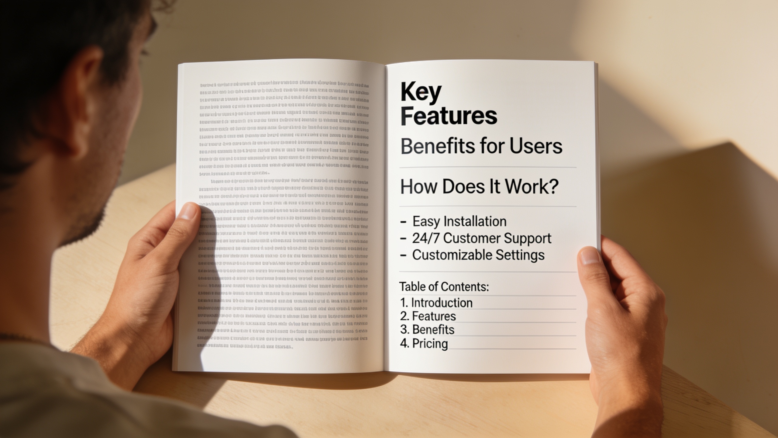Before and after comparison of page structure: unformatted dense text versus optimized content with clear headers, lists, and visual hierarchy
