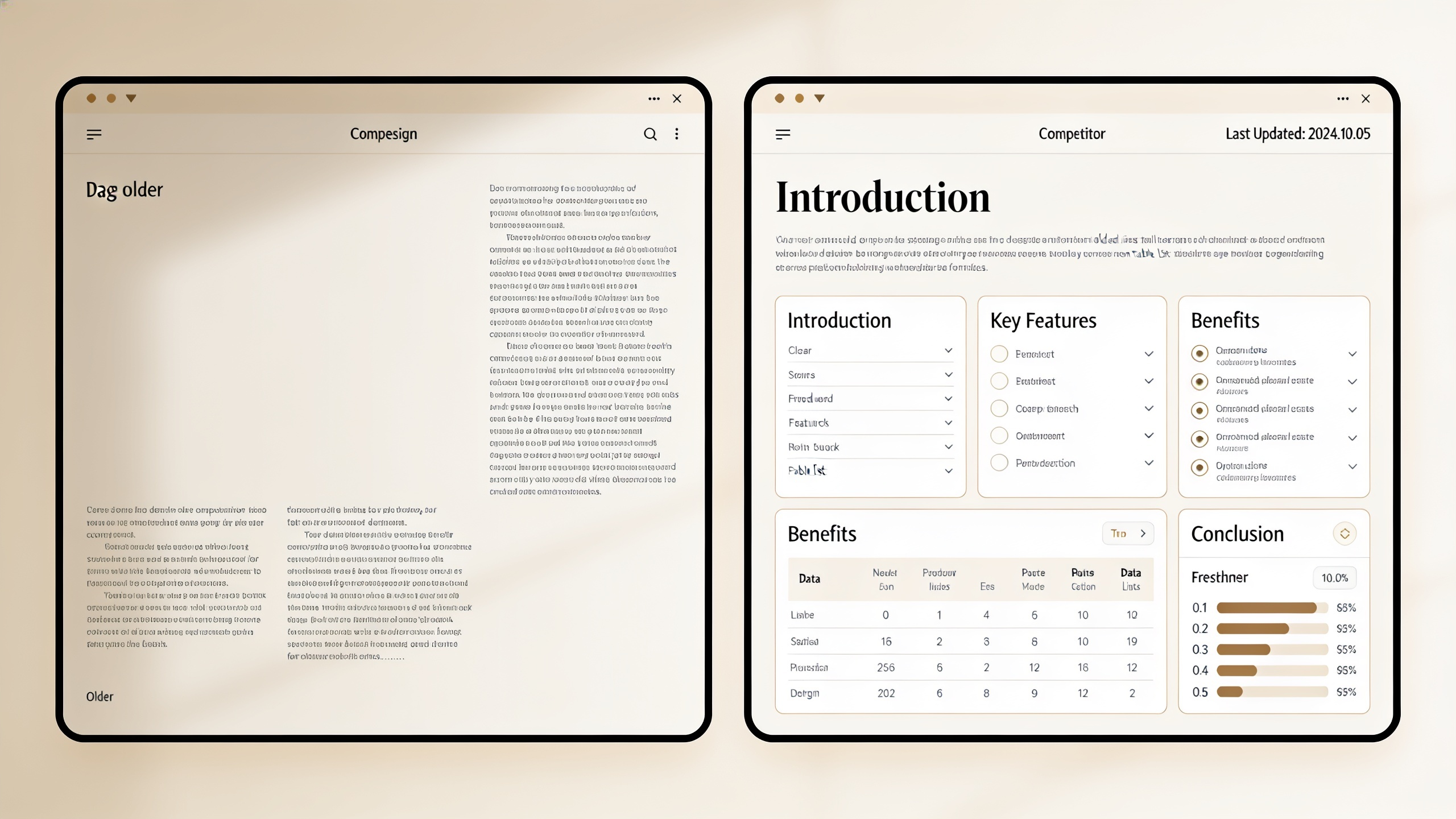 Side-by-side comparison of a thin article versus a comprehensive competitor article showing structural and content differences