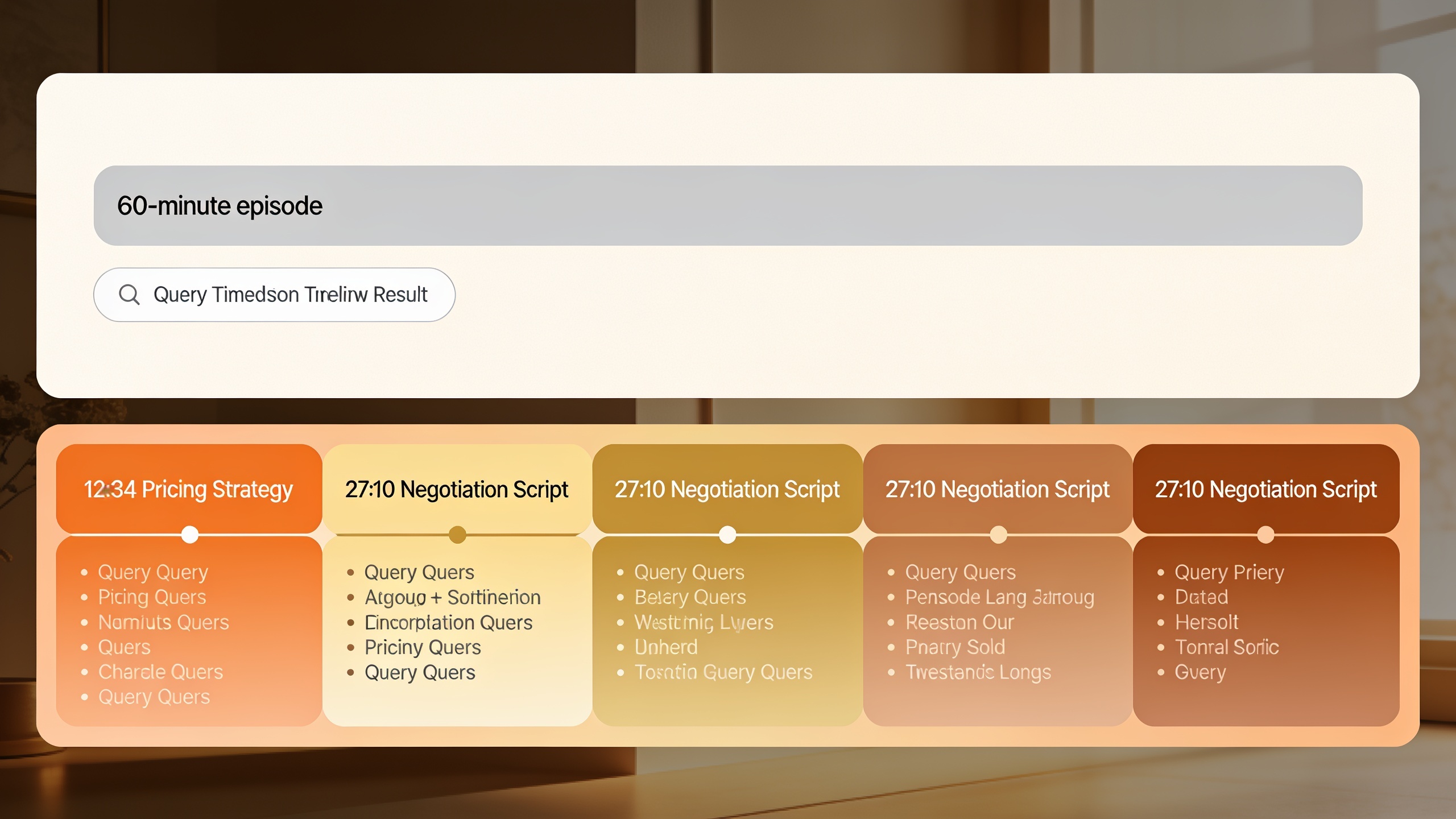 Podcast chapters visualization: single undifferentiated episode versus segmented chapters enabling multiple search result opportunities