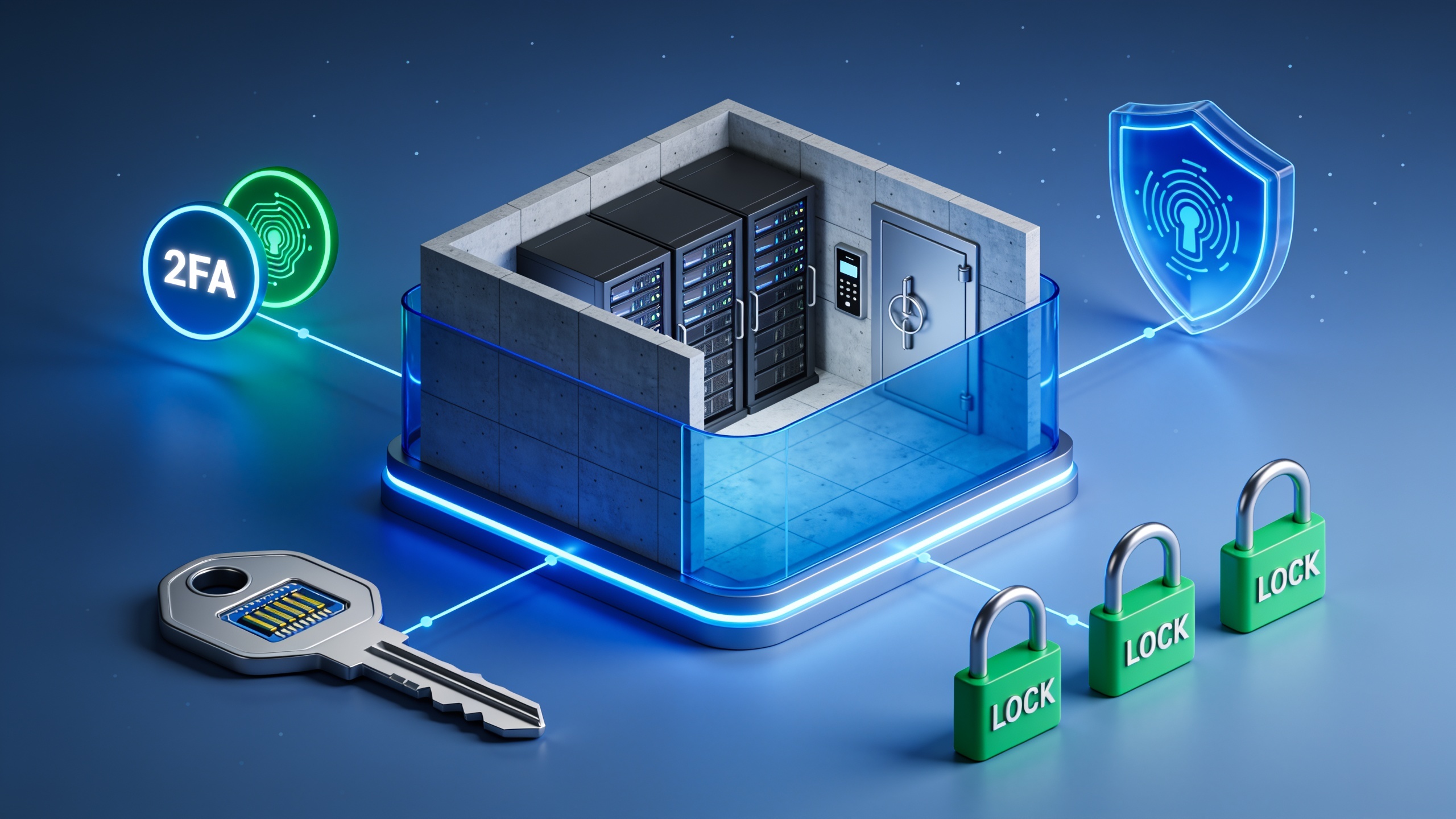 Security features illustration showing cold storage, two-factor authentication, and account protection mechanisms for cryptocurrency exchanges
