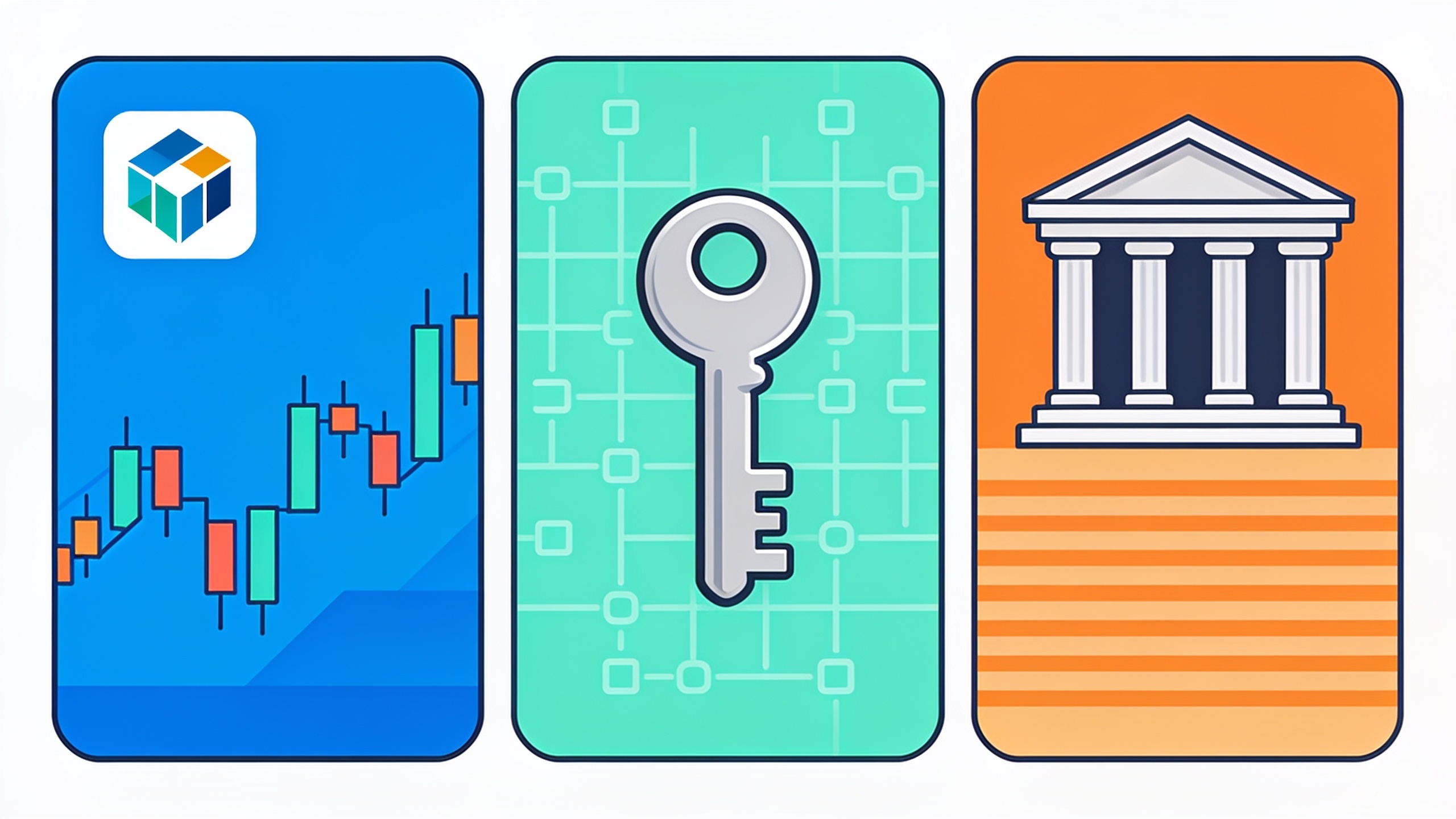 Visual representation of three types of crypto debit cards: exchange-issued, wallet-linked, and bank-partnered models