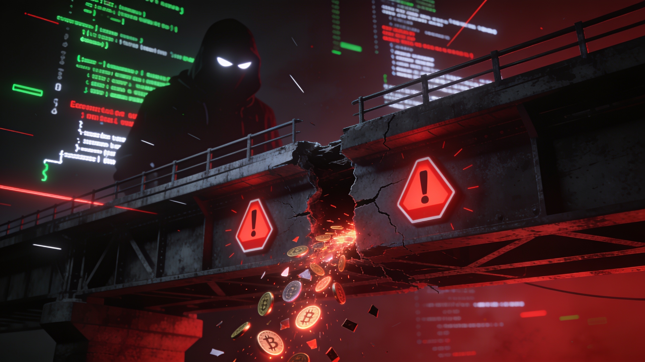 Bridge security vulnerability showing how smart contract exploits can allow unauthorized token minting