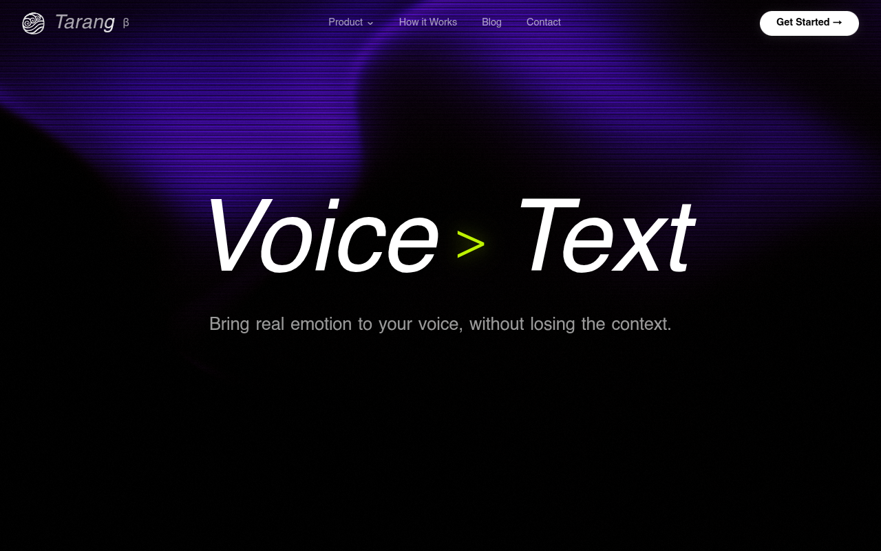 Tarang website screenshot