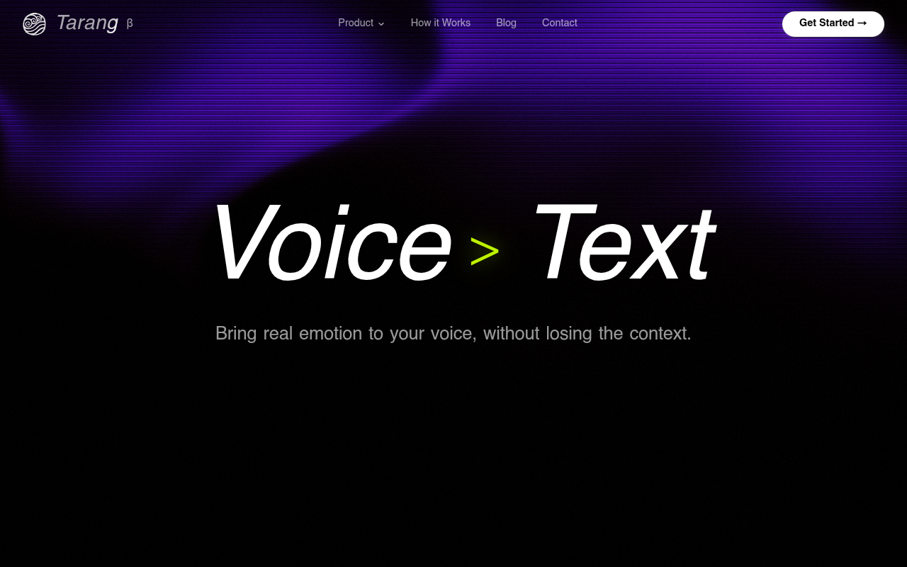 Tarang website screenshot