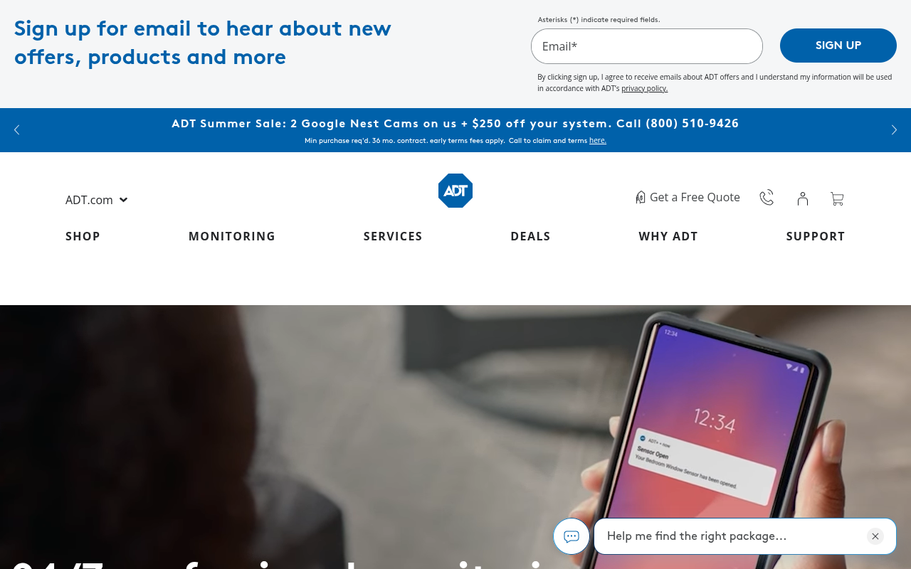 adt.com website screenshot