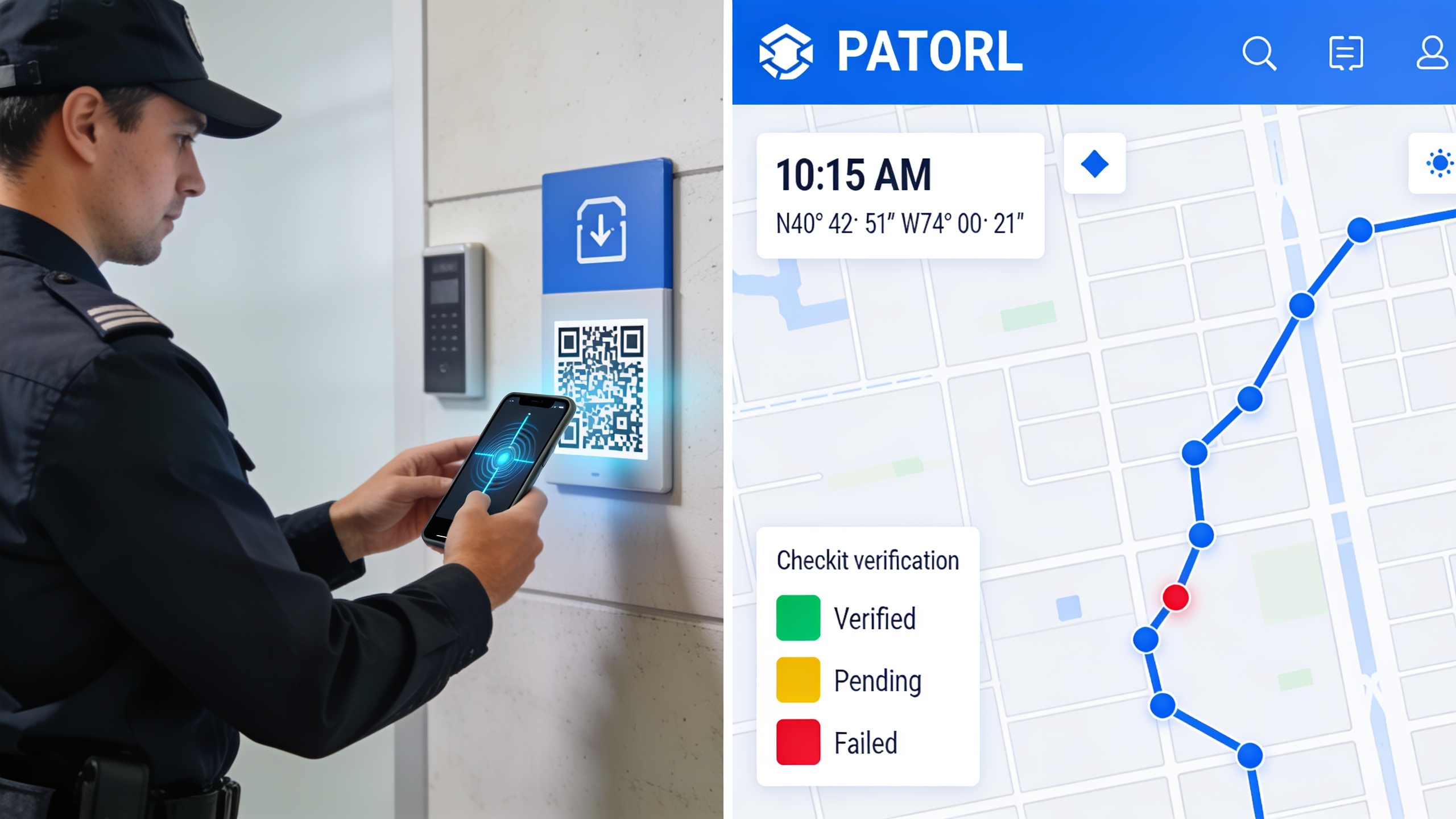 Security officer checkpoint verification system