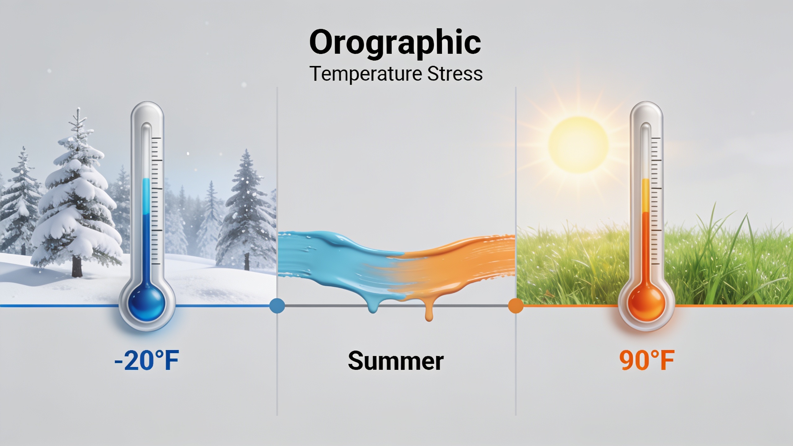 Infographic illustrating Minnesota's extreme temperature swings from -20°F winters to 90°F summers and their impact on exterior paint durability