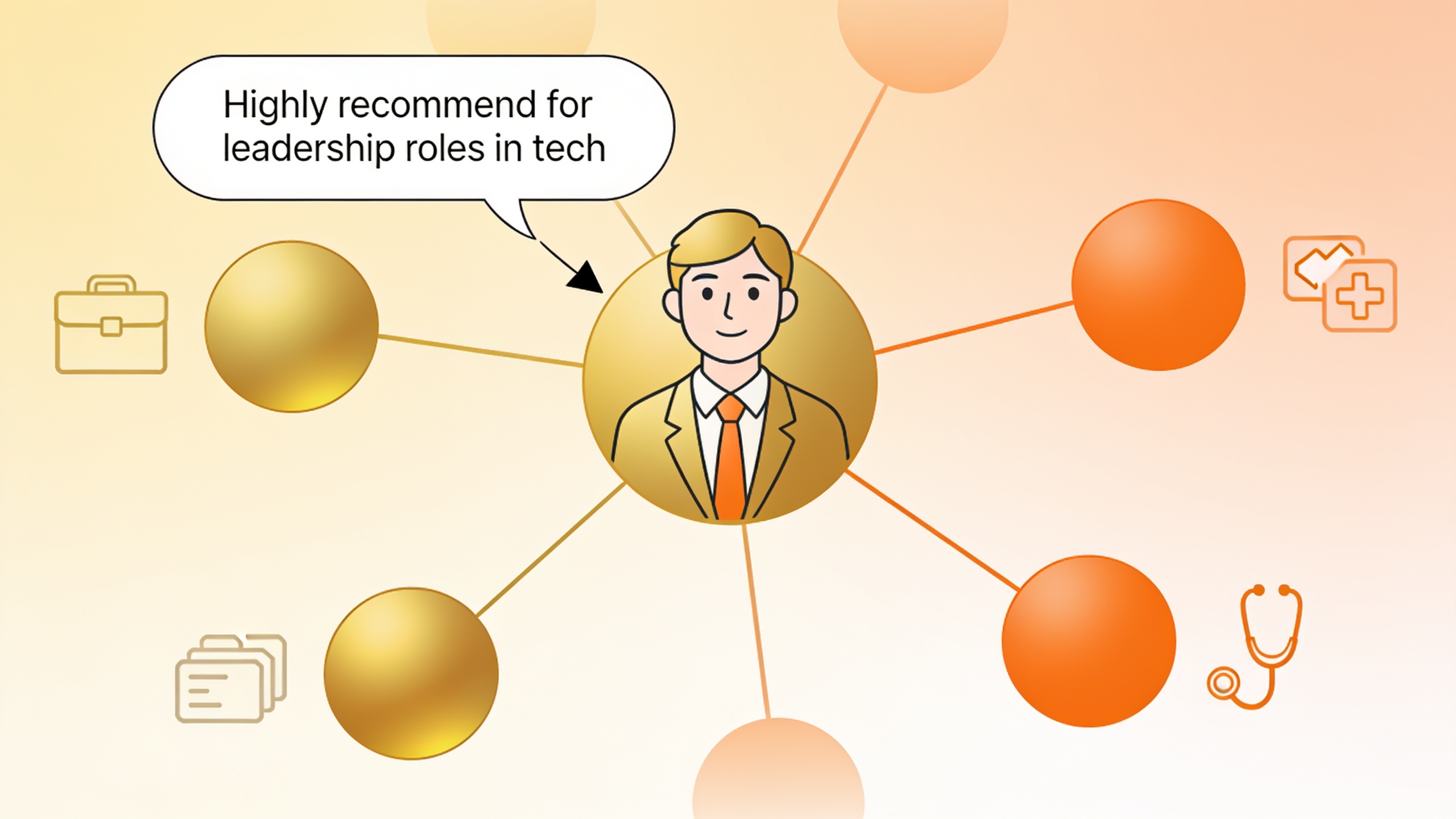 Network diagram showing how personal referrals transfer trust through existing professional relationships