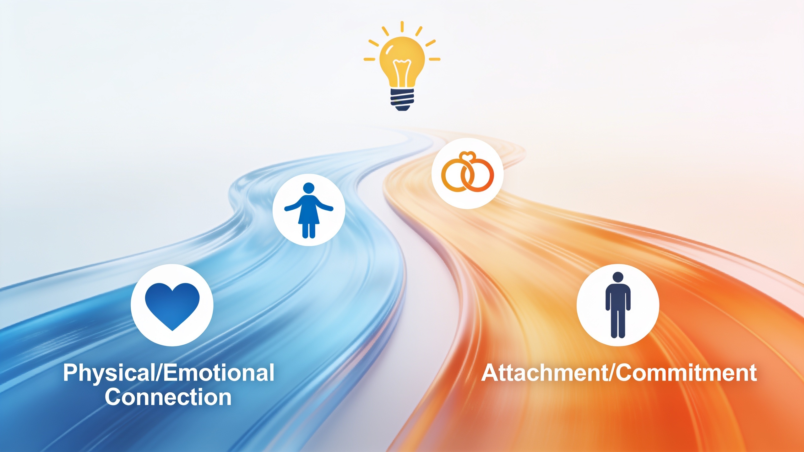 Infographic showing the separation of physical intimacy from emotional attachment in casual relationships