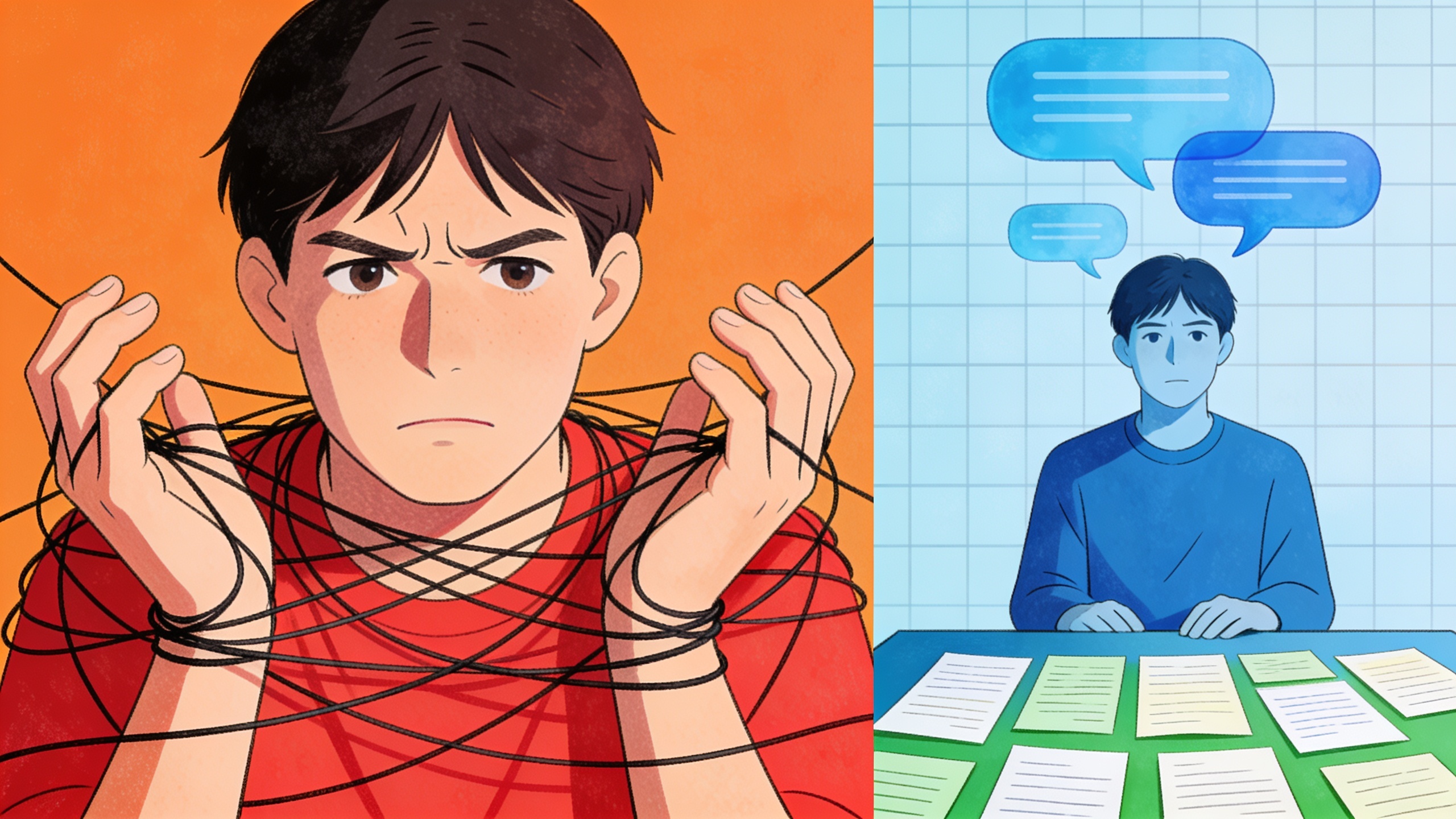 Before and after comparison showing drama-prone dating habits versus organized, respectful communication approaches