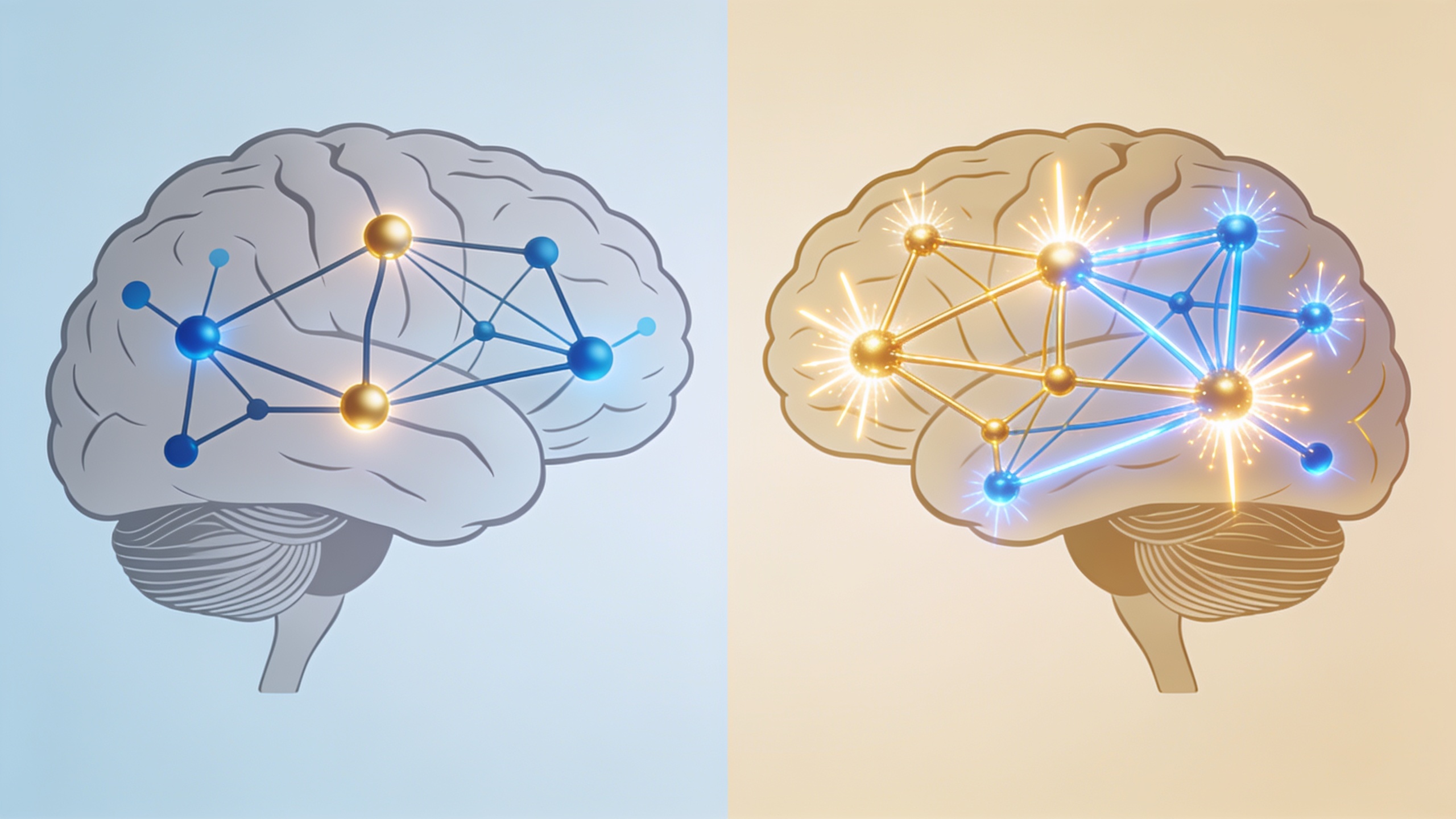 Brain illustration comparing dopamine response between casual dating novelty and long-term relationship predictability