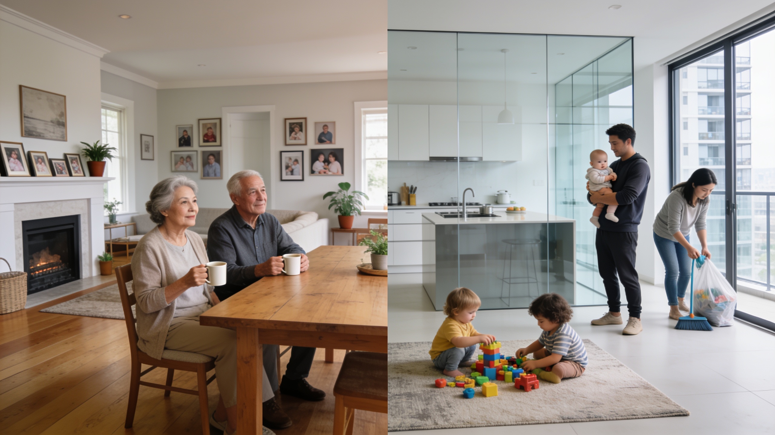 Comparison of mismatched home swap partners showing lifestyle incompatibility