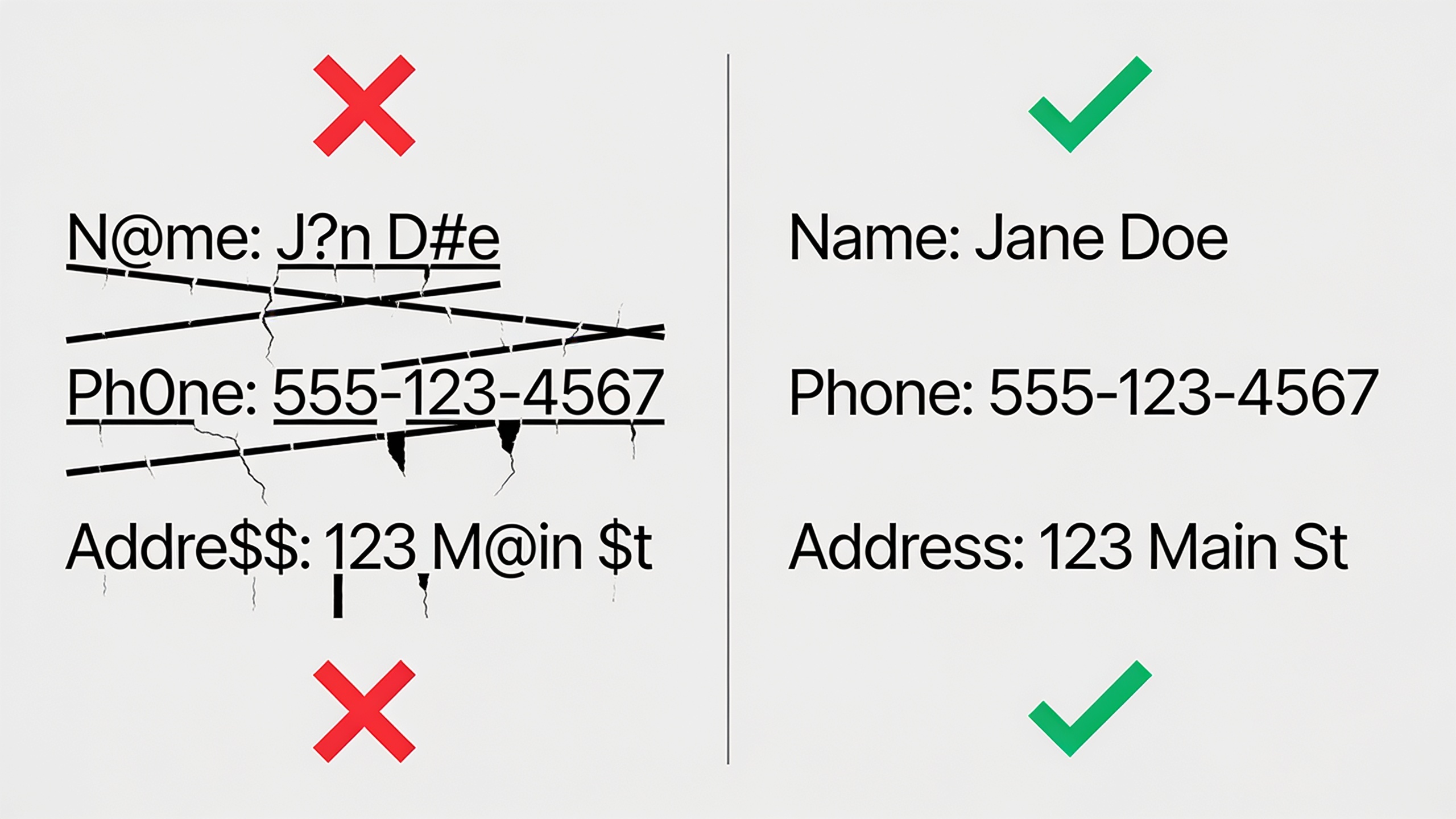 Infographic comparing how ATS software parses poorly formatted versus properly formatted resumes